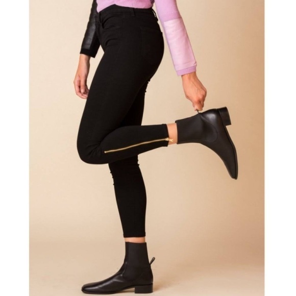 NWT - L’AGENCE black coated high waist ankle zip skinny jeans - Picture 3 of 6